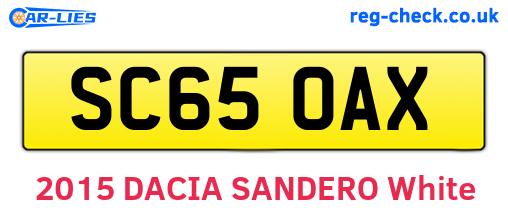 SC65OAX are the vehicle registration plates.