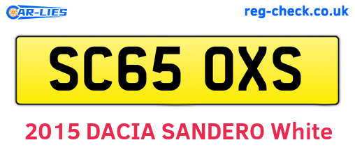SC65OXS are the vehicle registration plates.