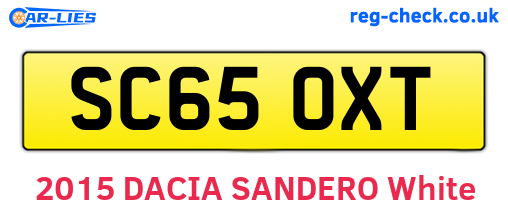 SC65OXT are the vehicle registration plates.