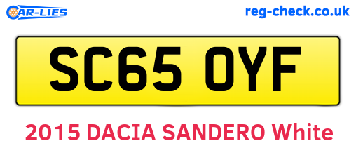 SC65OYF are the vehicle registration plates.