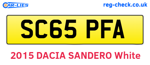 SC65PFA are the vehicle registration plates.