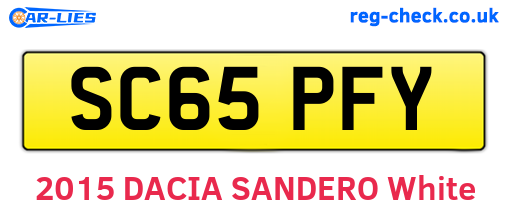 SC65PFY are the vehicle registration plates.