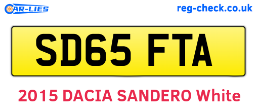 SD65FTA are the vehicle registration plates.