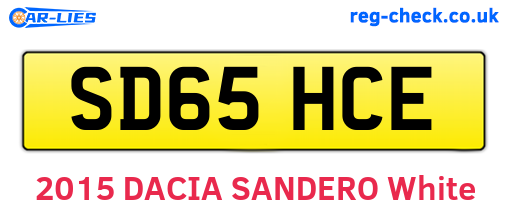 SD65HCE are the vehicle registration plates.