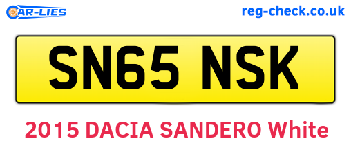 SN65NSK are the vehicle registration plates.