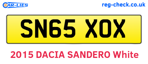 SN65XOX are the vehicle registration plates.