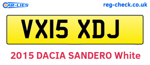VX15XDJ are the vehicle registration plates.
