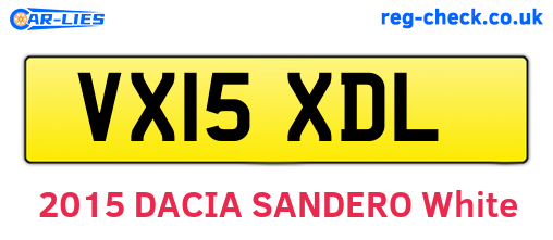 VX15XDL are the vehicle registration plates.