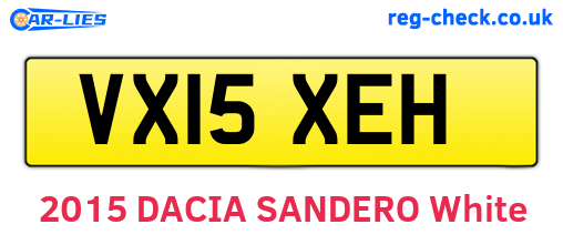 VX15XEH are the vehicle registration plates.