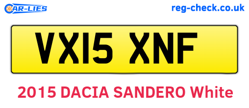 VX15XNF are the vehicle registration plates.