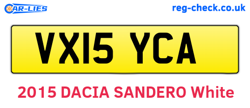 VX15YCA are the vehicle registration plates.