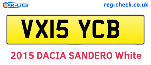 VX15YCB are the vehicle registration plates.