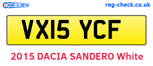VX15YCF are the vehicle registration plates.