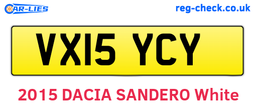 VX15YCY are the vehicle registration plates.