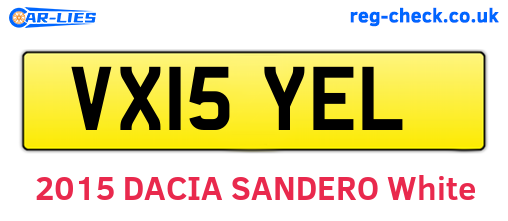 VX15YEL are the vehicle registration plates.