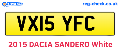 VX15YFC are the vehicle registration plates.