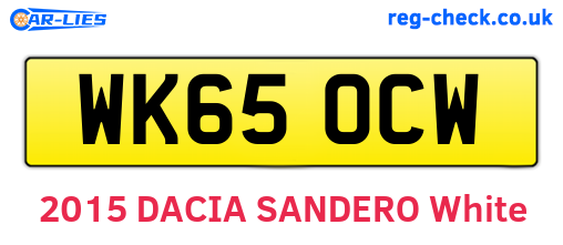 WK65OCW are the vehicle registration plates.