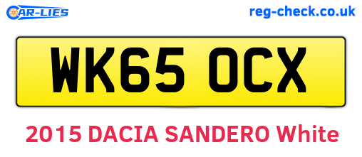 WK65OCX are the vehicle registration plates.