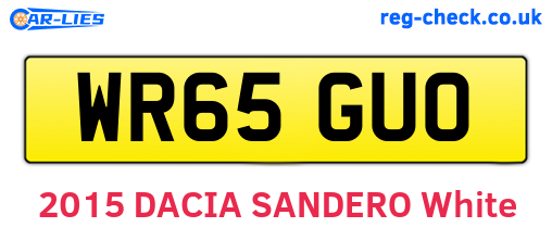 WR65GUO are the vehicle registration plates.