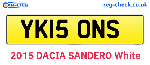 YK15ONS are the vehicle registration plates.