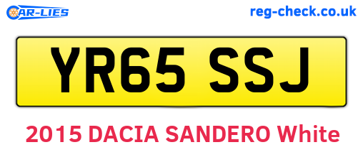 YR65SSJ are the vehicle registration plates.