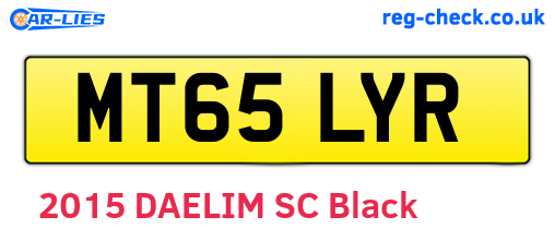 MT65LYR are the vehicle registration plates.