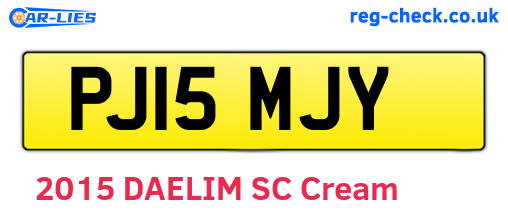 PJ15MJY are the vehicle registration plates.