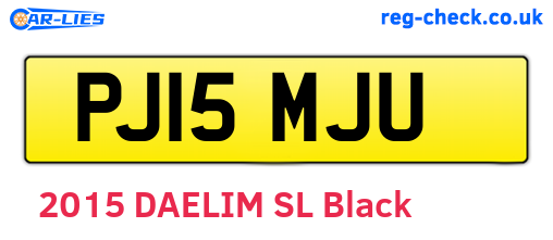 PJ15MJU are the vehicle registration plates.