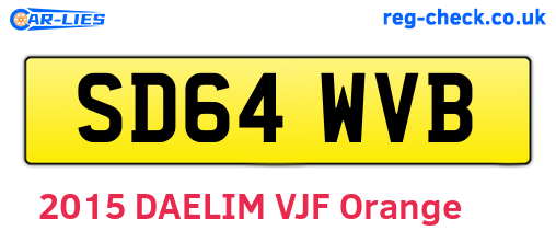 SD64WVB are the vehicle registration plates.