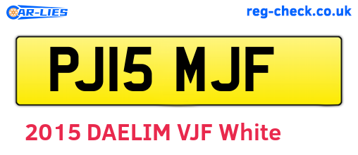 PJ15MJF are the vehicle registration plates.