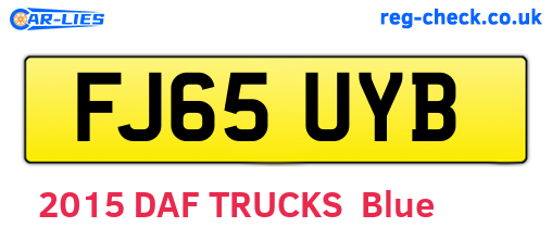FJ65UYB are the vehicle registration plates.
