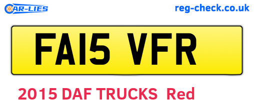FA15VFR are the vehicle registration plates.
