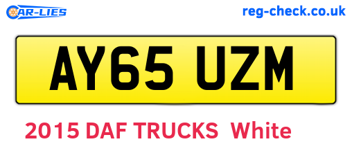 AY65UZM are the vehicle registration plates.