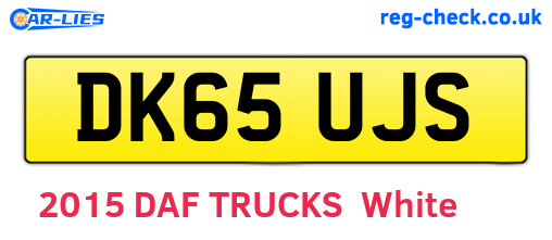 DK65UJS are the vehicle registration plates.