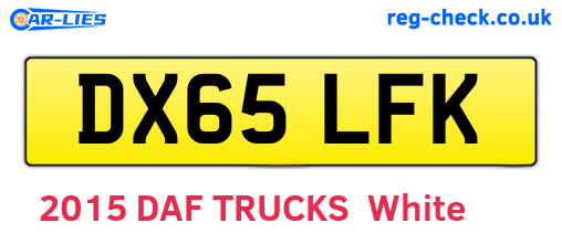 DX65LFK are the vehicle registration plates.