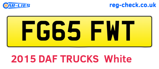 FG65FWT are the vehicle registration plates.