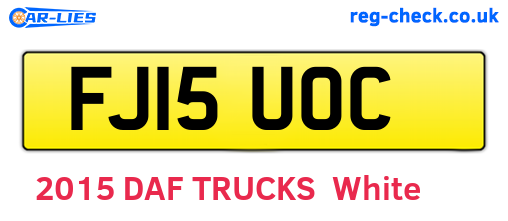 FJ15UOC are the vehicle registration plates.