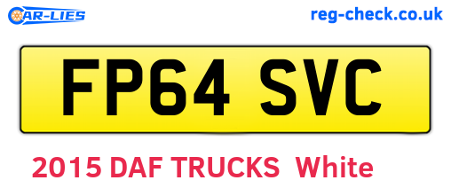 FP64SVC are the vehicle registration plates.