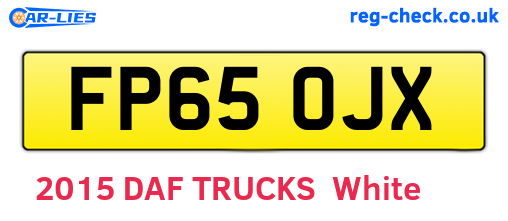FP65OJX are the vehicle registration plates.