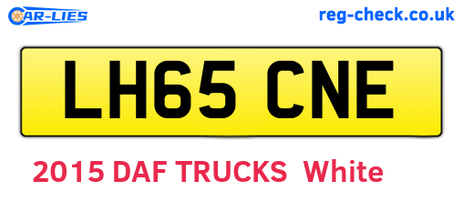 LH65CNE are the vehicle registration plates.