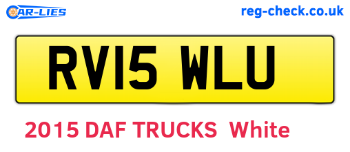 RV15WLU are the vehicle registration plates.