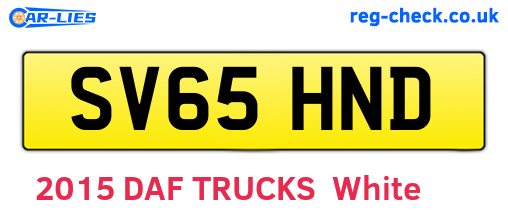 SV65HND are the vehicle registration plates.