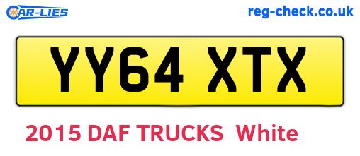 YY64XTX are the vehicle registration plates.