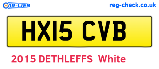 HX15CVB are the vehicle registration plates.