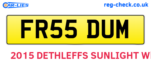 FR55DUM are the vehicle registration plates.