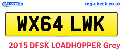 WX64LWK are the vehicle registration plates.