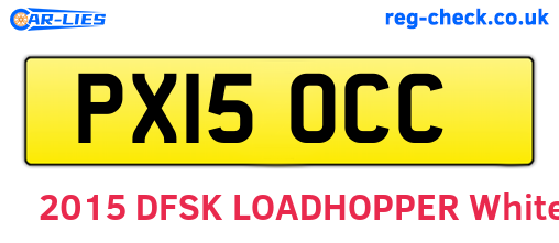 PX15OCC are the vehicle registration plates.