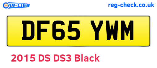 DF65YWM are the vehicle registration plates.