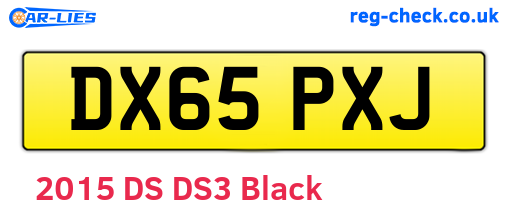 DX65PXJ are the vehicle registration plates.