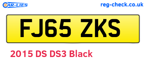 FJ65ZKS are the vehicle registration plates.